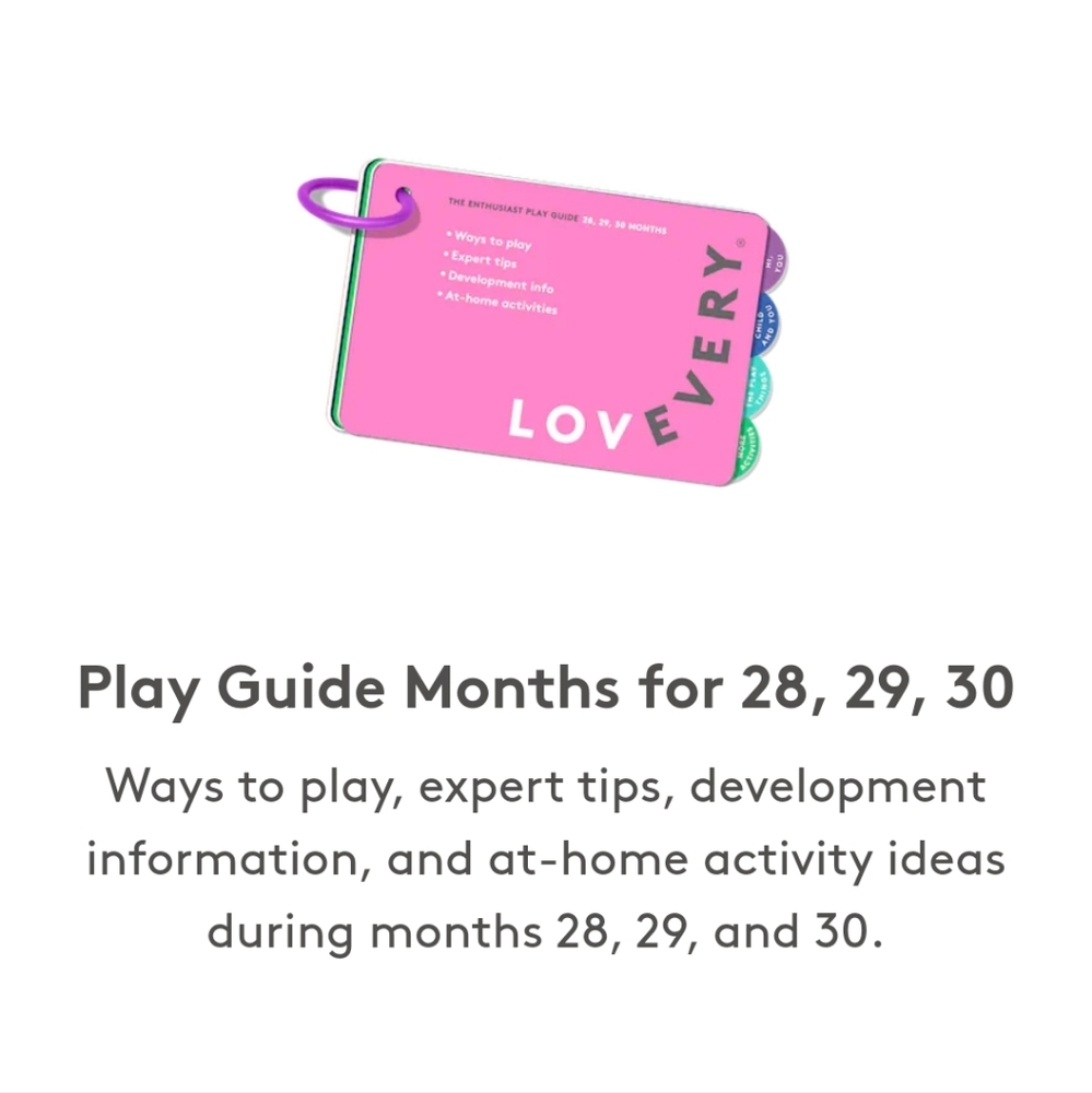 Lovevery Play guide for months 28, 29, 30